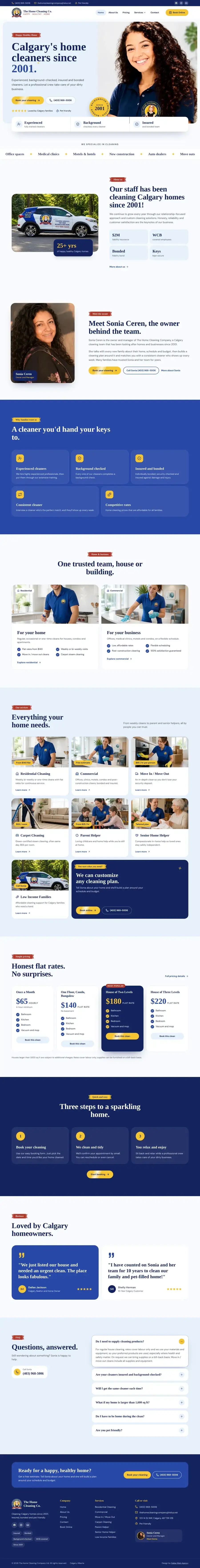 Cleaning company website design Calgary: The Home Cleaning Company Cleaning company website design Calgary: homepage design for The Home Cleaning Company